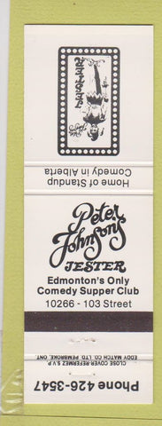 Matchbook Cover - Pete Johnson's Jester Edmonton AB Comedy Club