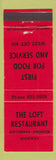 Matchbook Cover - Loft Restaurant Kitchener Preston highway ON WEAR