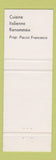 Matchbook Cover - Restaurant Francesco Granby QC