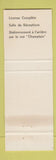 Matchbook Cover - Restaurant Le Tlouvre St Jean QC WEAR