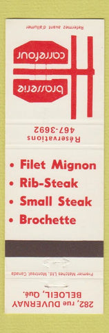 Matchbook Cover - Brasserie Carrefour Beloeil QC