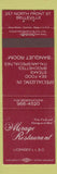 Matchbook Cover - Mirange Restaurant Belleville ON
