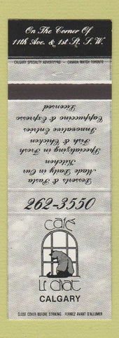 Matchbook Cover - Cafe Le Chat Calgary AB