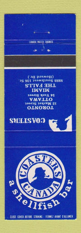 Matchbook Cover - Coasters Canada Shellfish Bar Toronto Ottawa ON