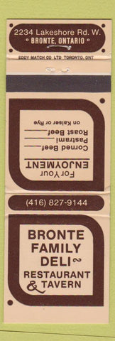 Matchbook Cover - Bronte Family Deli ON WEAR