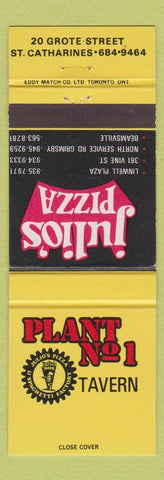 Matchbook Cover - Julio's Pizza St Catharines ON