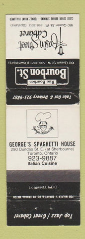 Matchbook Cover - Rue Bourbon Bourbon ST Toronto ON WEAR
