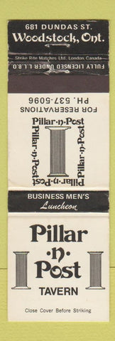 Matchbook Cover - Pillar n Post Tavern Woodstock ON WEAR