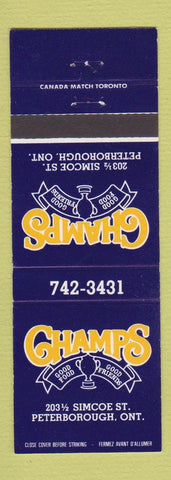 Matchbook Cover - Champs Restaurant Peterborough ON