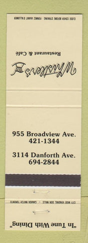 Matchbook Cover - Whistler's Restaurant Toronto ON