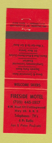 Matchbook Cover - Fireside Motel Collingwood ON