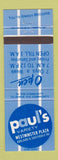 Matchbook Cover - Paul's Variety Westminster Plaza