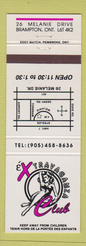 Matchbook Cover - Extravaganza Club Strip girlie Brampton ON