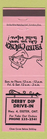 Matchbook Cover - Derby Dip Drive In Exeter ON