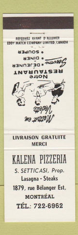 Matchbook Cover - Kalena Pizzeria Montreal QC