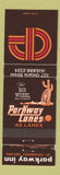 Matchbook Cover - Parkway Inn Bowling ST Catharines ON