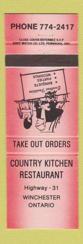 Matchbook Cover - Country Kitchen Restaurant Winchester ON