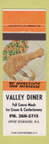 Matchbook Cover - Valley Diner Upper Stewiacke NS