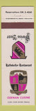 Matchbook Cover - Walker House German Restaurant Toronto ON