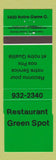 Matchbook Cover - Restaurant Green Spot QC