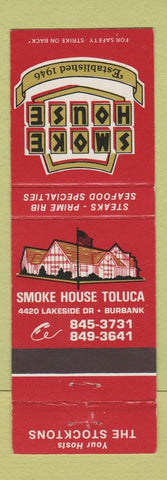 Matchbook Cover - Smoke House Burbank CA