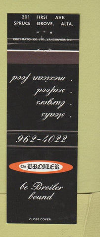 Matchbook Cover - The Broiler Spruce Grove AB