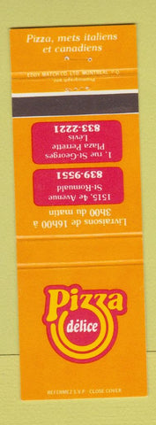 Matchbook Cover - Pizza Delice ST Romuald Levis QC