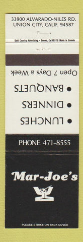 Matchbook Cover - Mar Joe's Restaurant Union City CA