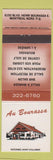 Matchbook Cover - Au Bourassa Montreal QC