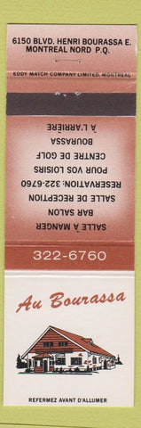Matchbook Cover - Au Bourassa Montreal QC