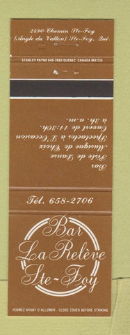 Matchbook Cover - Bar LA Releve Ste Foy QC