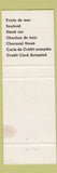 Matchbook Cover - Restaurant La Pomitora Rive Sud QC WEAR