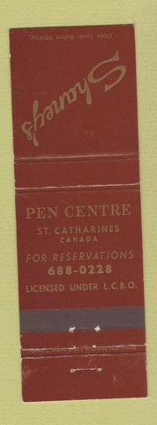 Matchbook Cover - Shaney's St Catharines ON WEAR