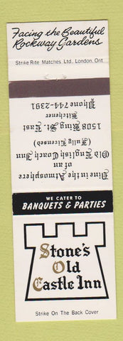 Matchbook Cover - Stone's Old Castle Inn Kitchener ON