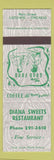 Matchbook Cover - Diana Sweets Listowel ON