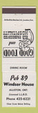Matchbook Cover - Pub 89 Windsor House Alliston ON