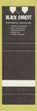 Matchbook Cover - Black Forest Steak Schnitzel Harrison Hot Springs Whistler BC