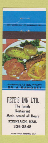 Matchbook Cover - Pete's Inn Steinbach MB