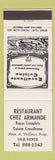 Matchbook Cover - Restaurant Chez Armande Isle Verte QC