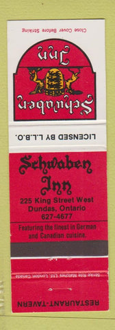 Matchbook Cover - Schwaben Inn Restaurant Tavern Dundas ON