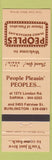 Matchbook Cover - Peoples Family Restaurant Pancakes Burlington ON