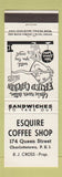 Matchbook Cover - Esquire Coffee Shop Charlottetown PEI PE