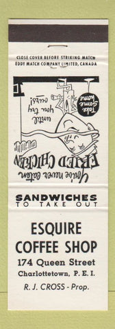 Matchbook Cover - Esquire Coffee Shop Charlottetown PEI PE