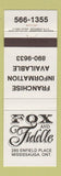 Matchbook Cover - Fox and Fiddle Mississauga ON