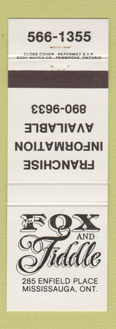 Matchbook Cover - Fox and Fiddle Mississauga ON