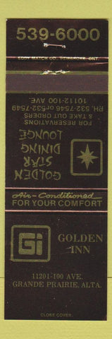 Matchbook Cover - Golden Inn Grande Prairie AB