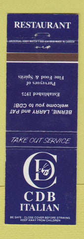 Matchbook Cover - CDB Italian Restaurant