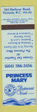 Matchbook Cover - Princess Mary Restaurant Victoria BC