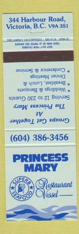 Matchbook Cover - Princess Mary Restaurant Victoria BC