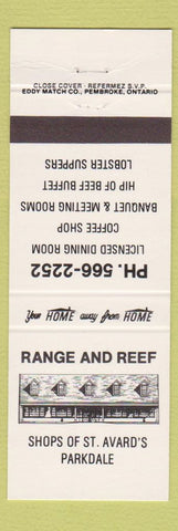 Matchbook Cover - Range and Reef Parkdale ON